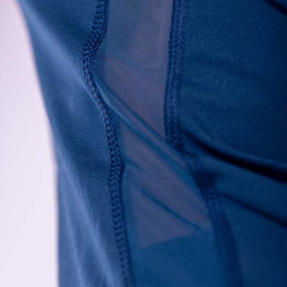 Racerback Mesh Detailed Blue Tank Top - Picture 6 of 6